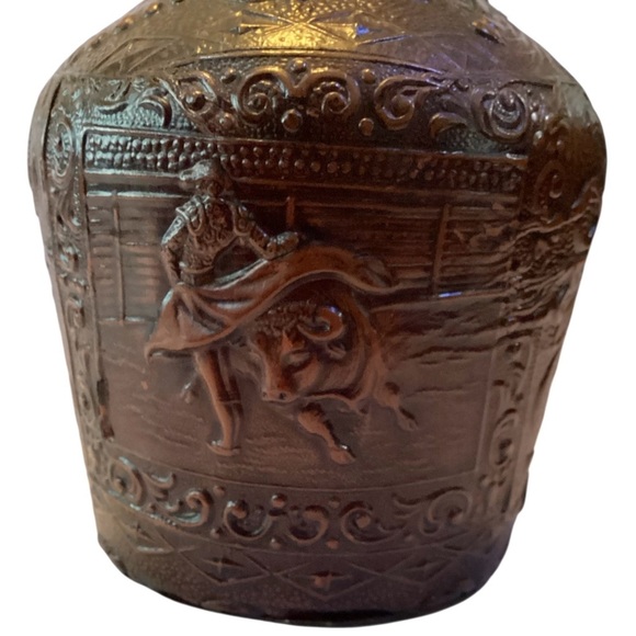 Vintage Spanish Matador Leather Wrap J Albinana Bottle Jug w/ Cork - Picture 2 of 9